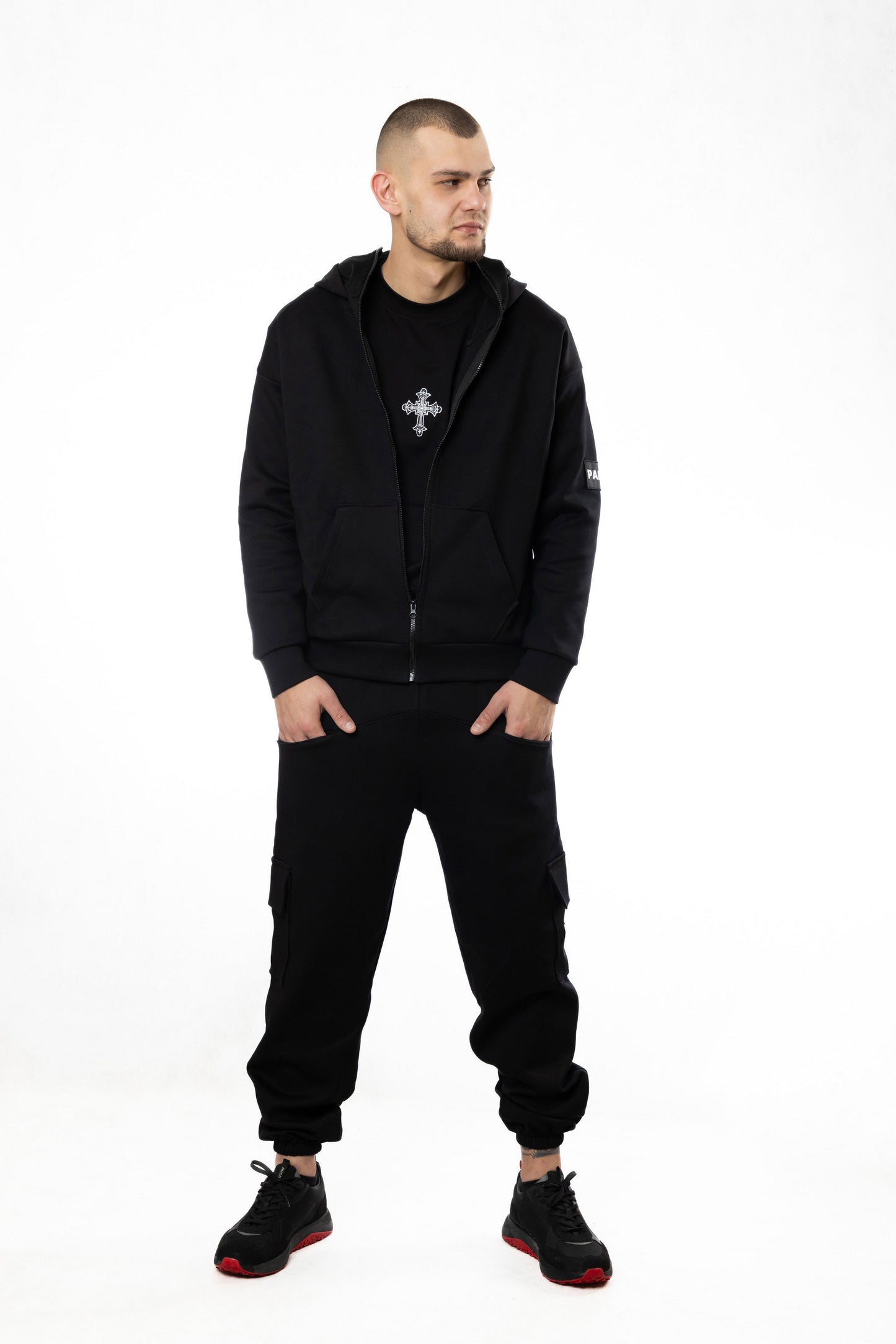 Anon Мъжки Екип с Двойна Качулка