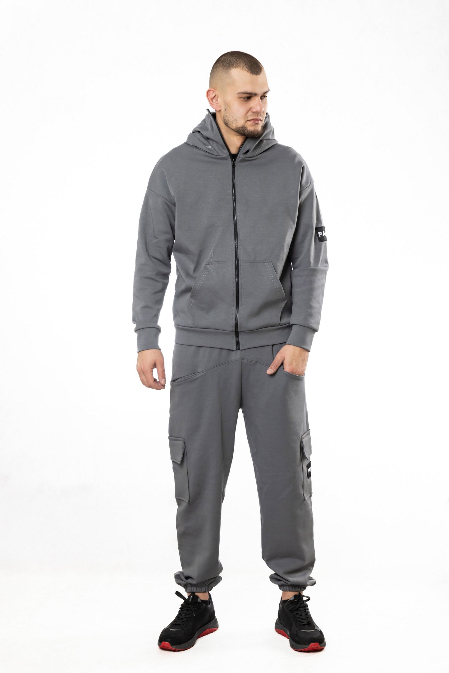 Anon Мъжки Екип с Двойна Качулка