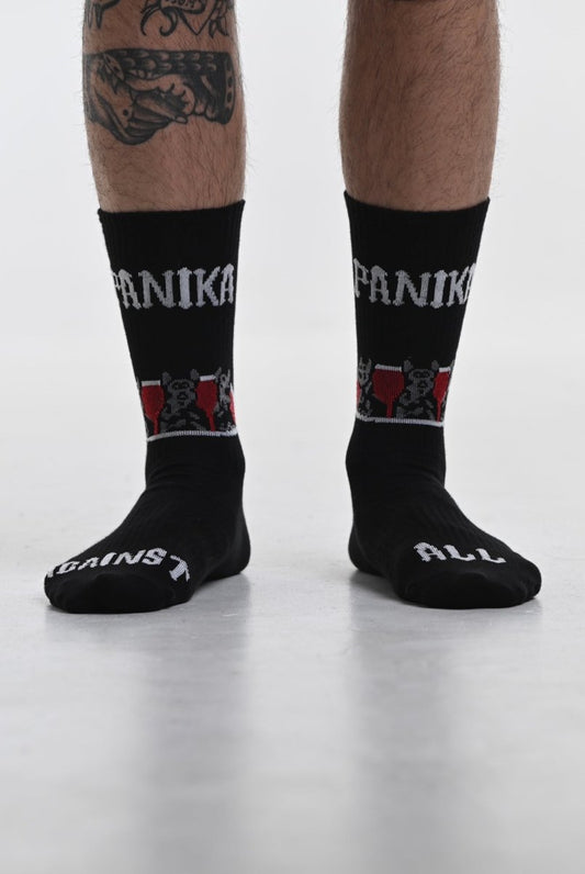 Panika Vulgar Black Crew Socks - Panikastudio