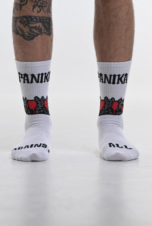 Panika Vulgar White Crew Socks - Panikastudio
